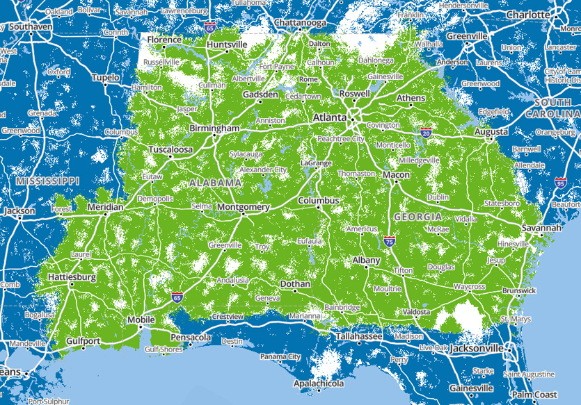 Southern Linc Coverage Map The Most Comprehensive Coverage In The Southeast | Georgia Technology  Authority | Southernlinc Wireless